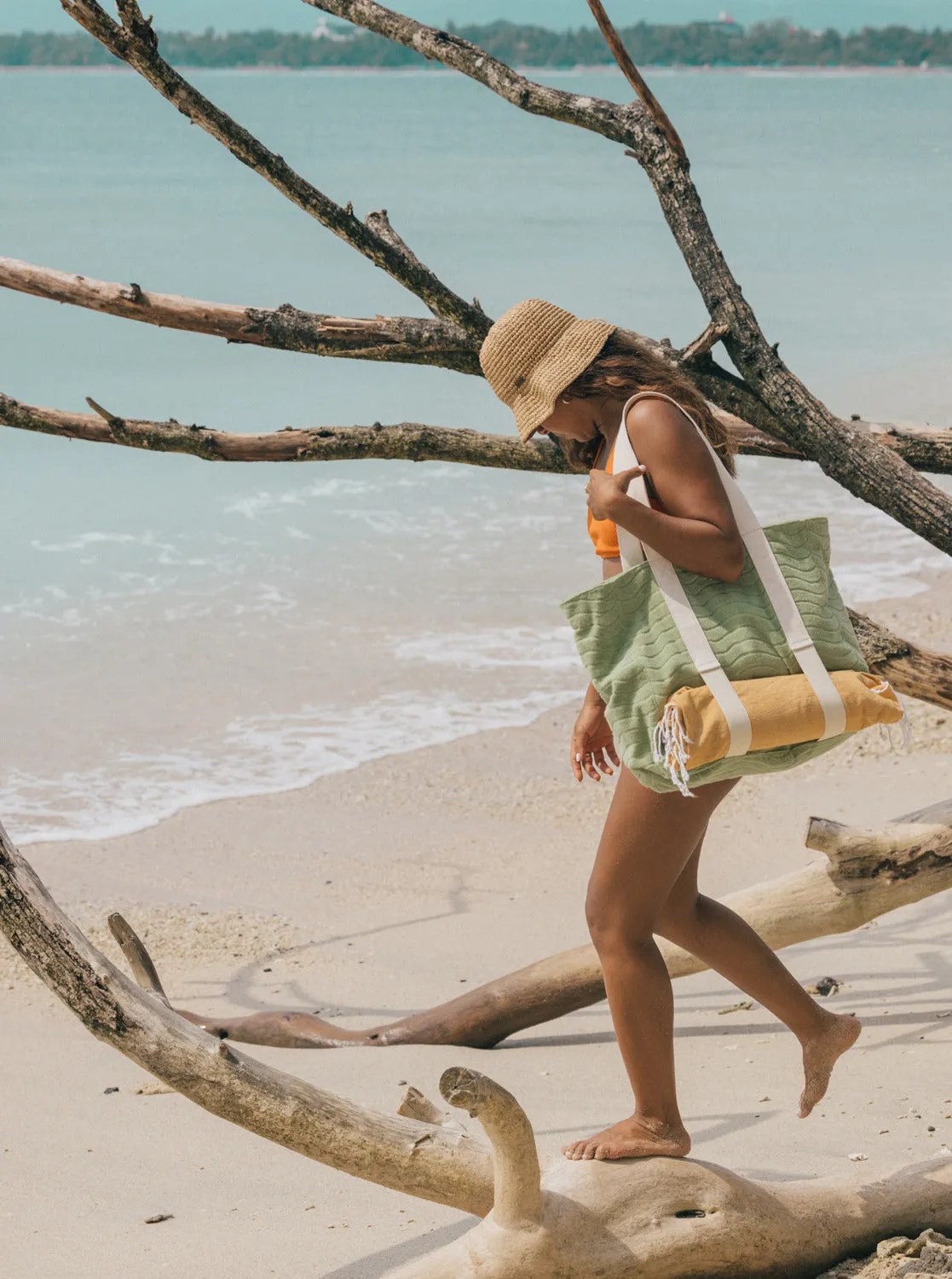 Sunny Palm Tote Beach bag - Quiet Green sold by Roxy product image thumbnail 2