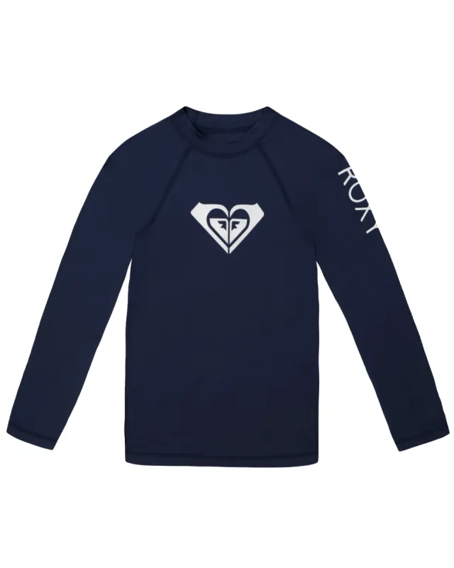 Girls 7-16 Whole Hearted Long Sleeve Rashguard - Mood Indigo sold by Roxy