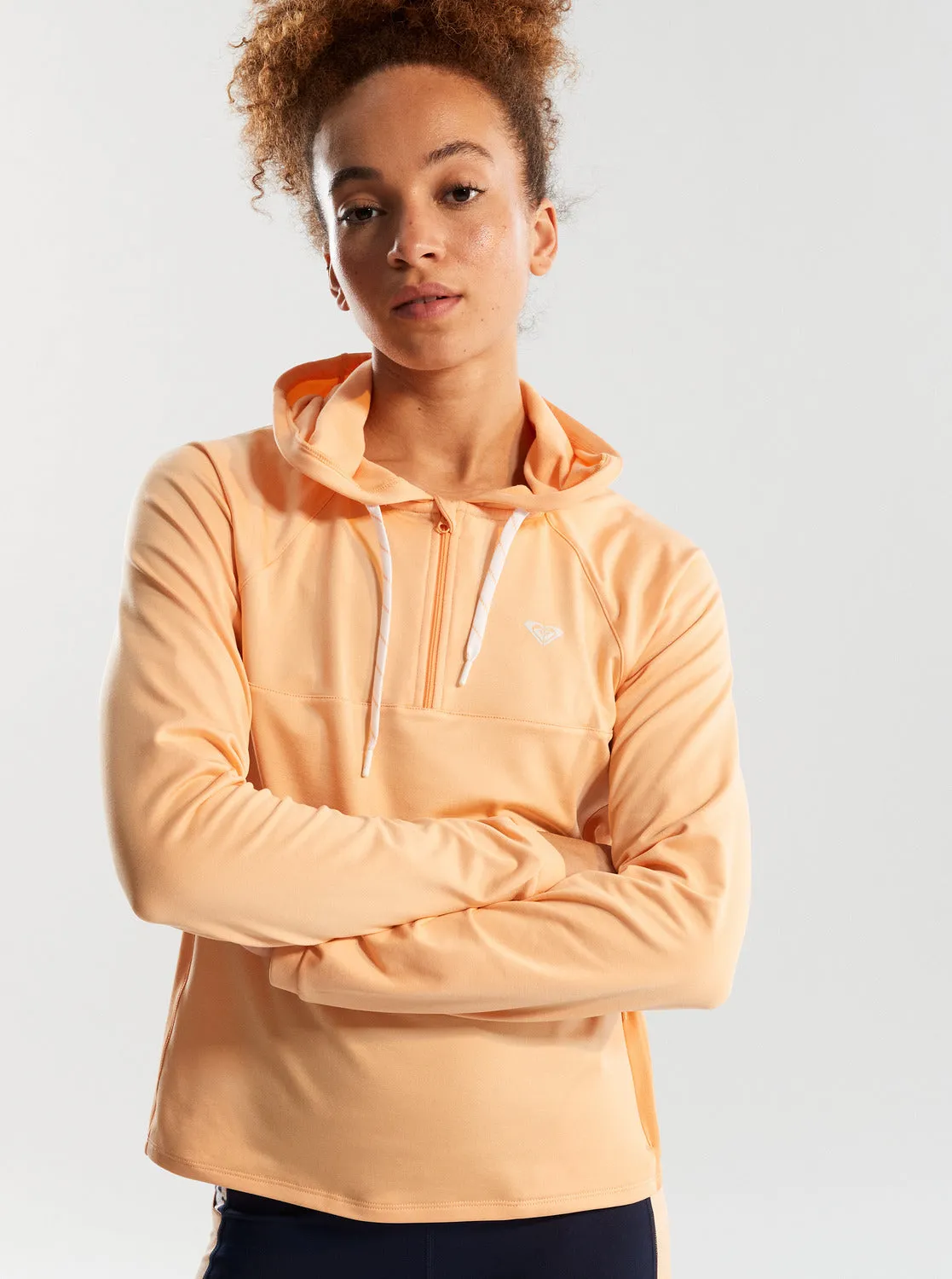 Pure Pursuit Mesh Hooded Top - Peach Fuzz sold by Roxy