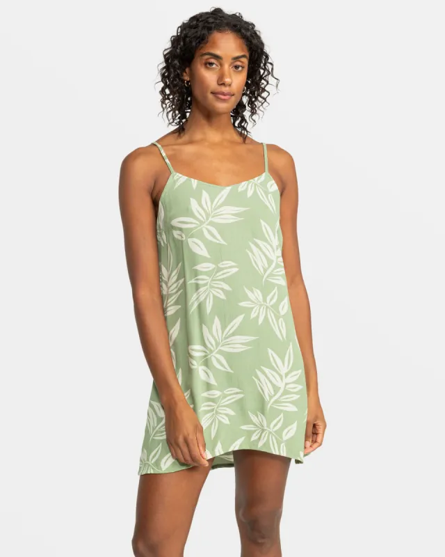 Shine A Light Mini Dress - Oil Green Leavin sold by Roxy