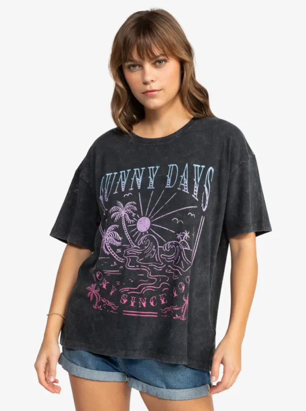 Sunny Days Washed Oversized T-Shirt - Anthracite sold by Roxy