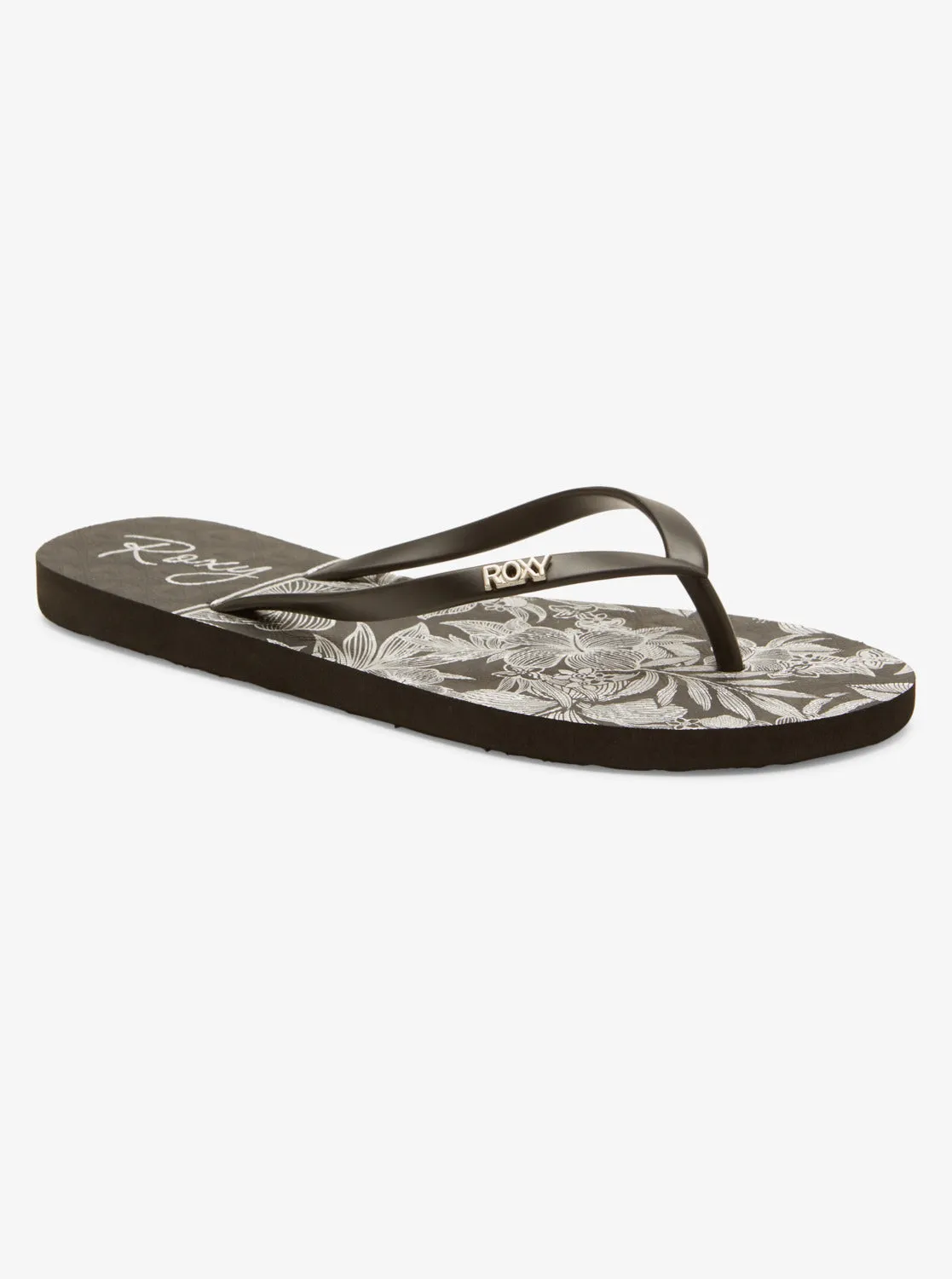 Viva Stamp Flip-Flops - Black/White sold by Roxy