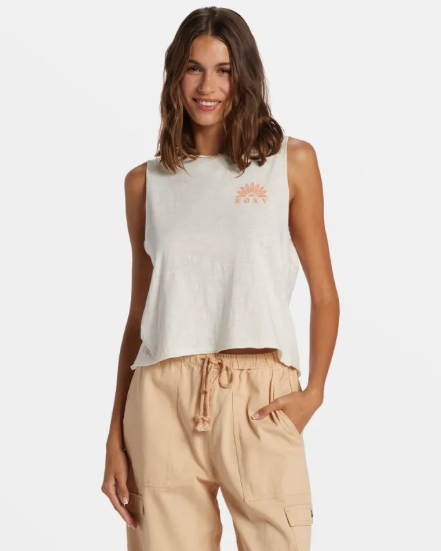 Paper Moon Muscle Tank Top - Egret sold by Roxy