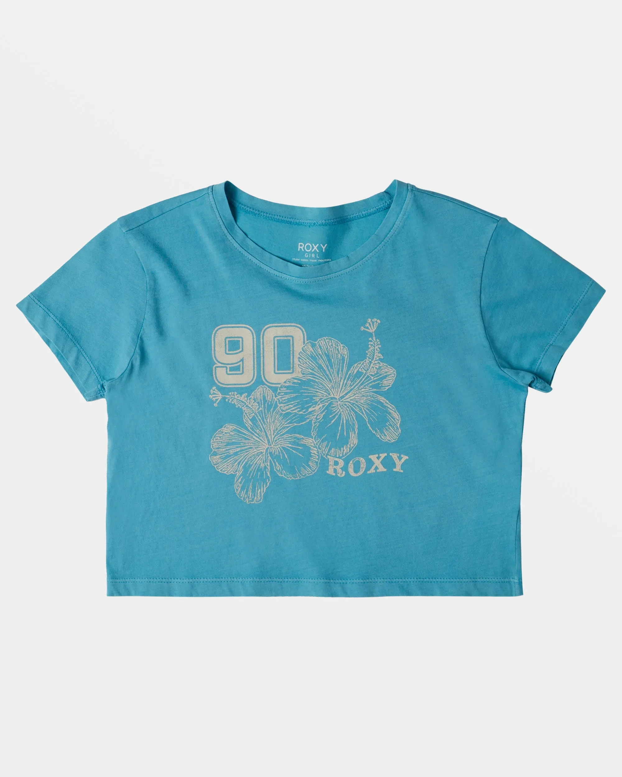 Girls 4-16 Hibiscus Collegiate Cropped T-Shirt - Maui Blue sold by Roxy