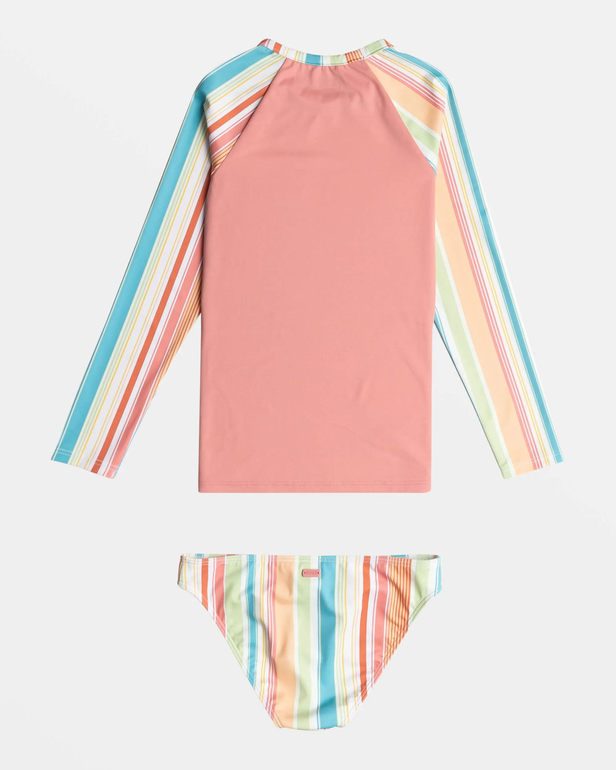 Girls 4-16 Siesta Stripe Long Sleeve Rashguard Set - White Salty Stripe sold by Roxy product image thumbnail 2