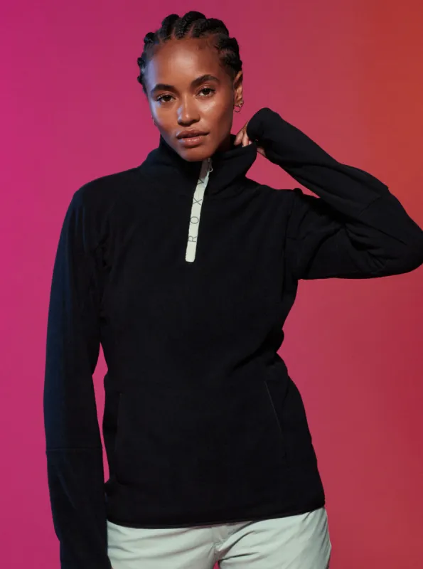 Sayna Technical Half Zip Fleece - True Black sold by Roxy