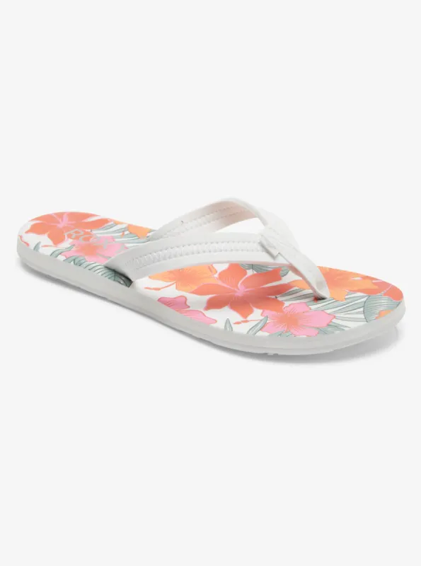 Vista Loreto Flip-Flops - White/Orange/Pink sold by Roxy