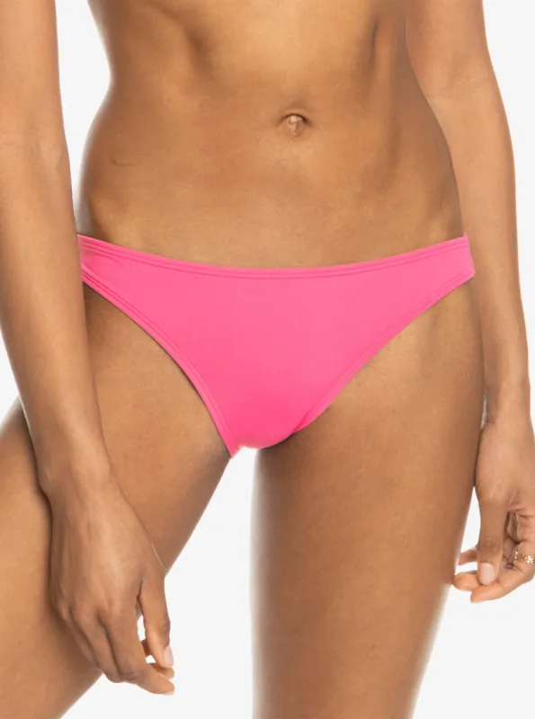 Beach Classics Moderate Bikini Bottom - Shocking Pink sold by Roxy