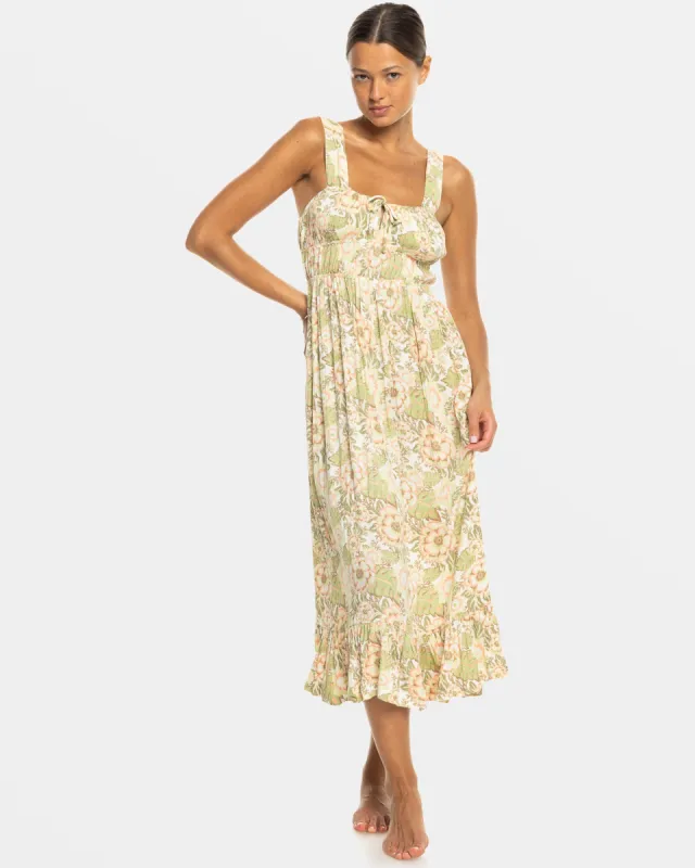 Paradise Winds Midi Dress - Oil Green Wild Flower sold by Roxy