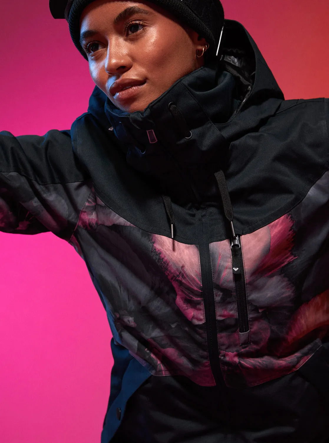 Presence Parka Technical Snow Jacket - True Black Pansy Pansy sold by Roxy product image thumbnail 4