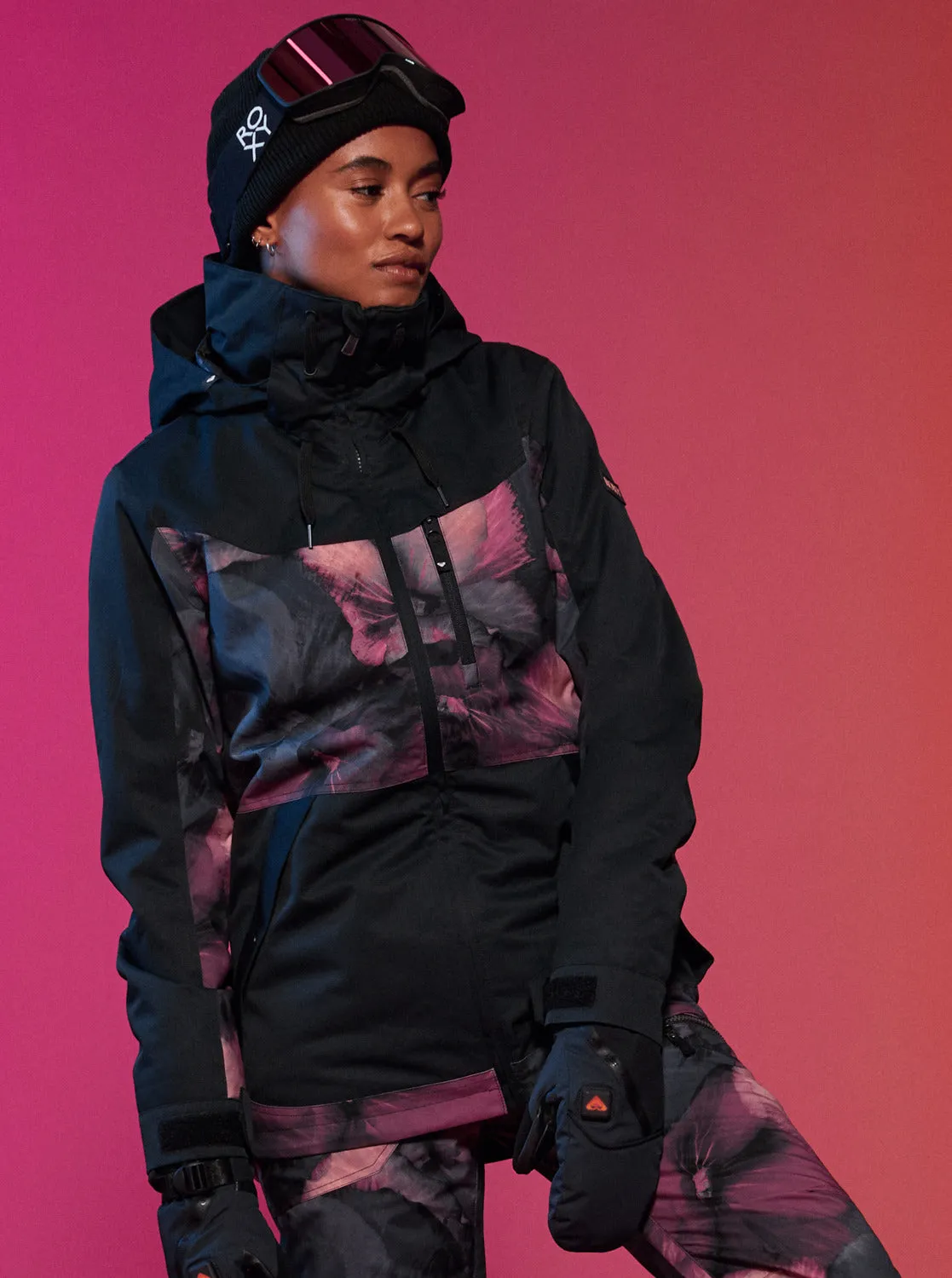 Presence Parka Technical Snow Jacket - True Black Pansy Pansy sold by Roxy
