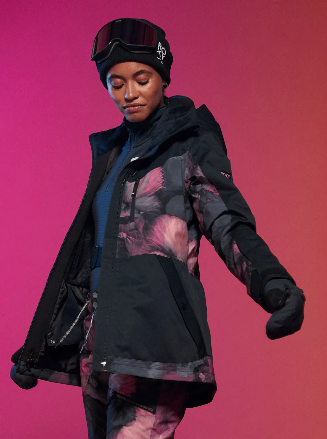 Presence Parka Technical Snow Jacket - True Black Pansy Pansy sold by Roxy product image thumbnail 2