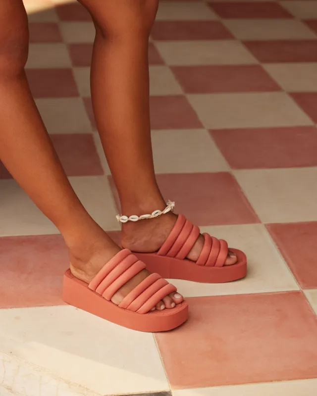 Totally Tubular Slide Sandals - Rust sold by Roxy