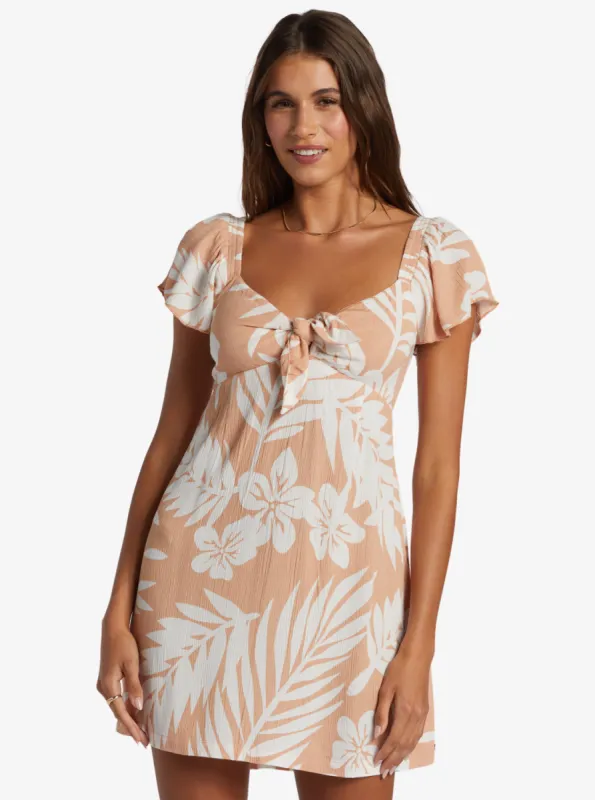 Oceanview Mini Dress - Cafe Creme Palmeria sold by Roxy
