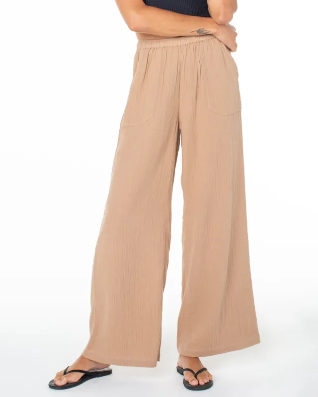 What A Vibe Wide Leg Pants - Amphora sold by Roxy