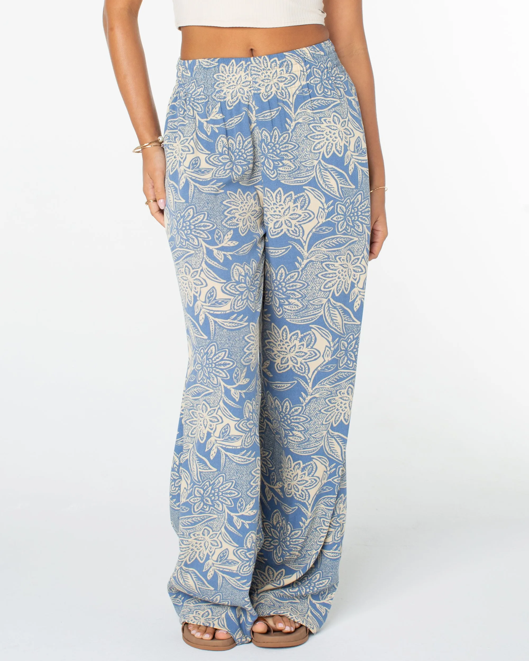 Forever And A Day Wide Leg Pants - Infinity Blue Lotus Batik sold by Roxy