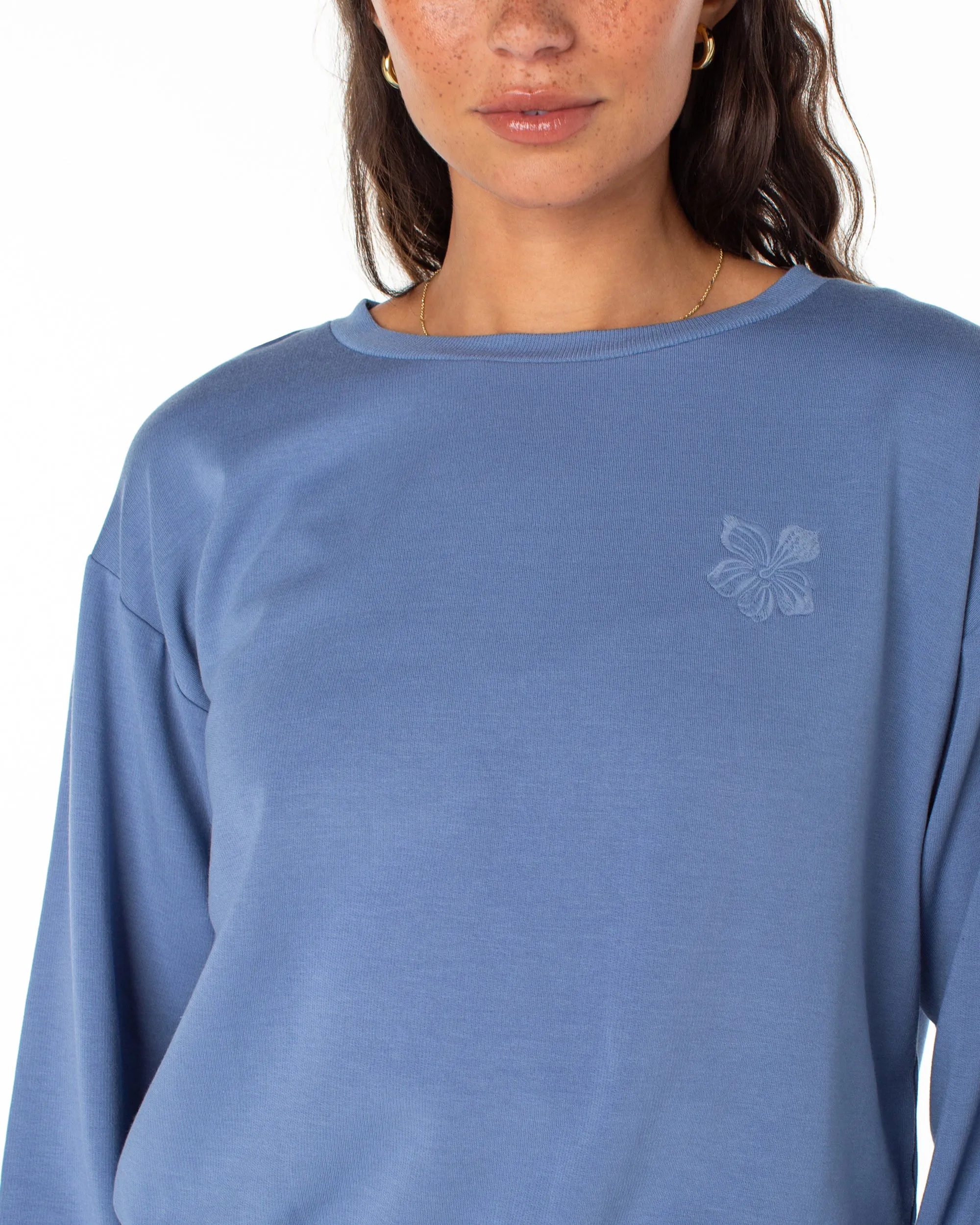 Surfing By Moonlight Pullover Sweatshirt - Infinity Blue sold by Roxy product image thumbnail 4