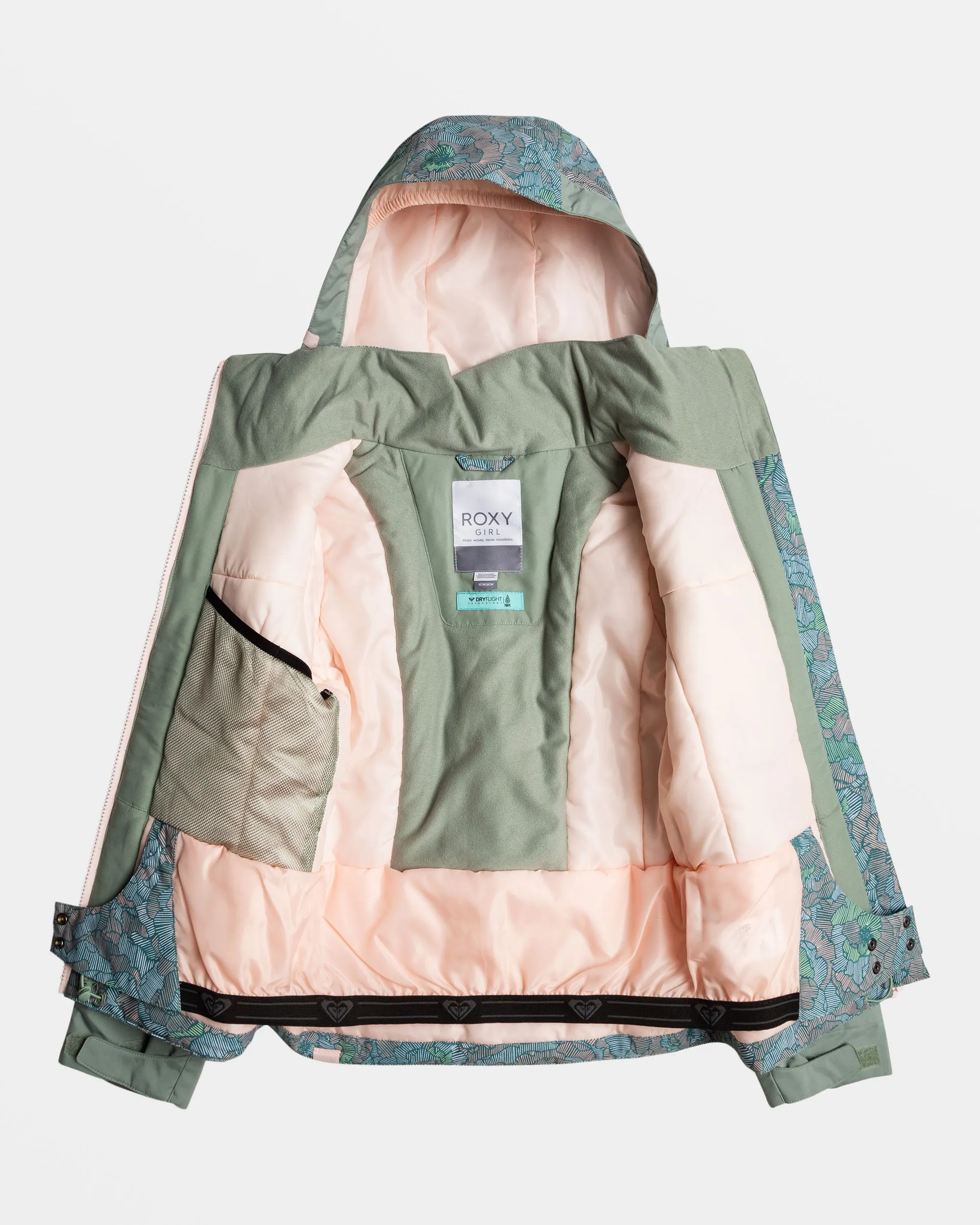 Girls 8-16 Free Jet Snow Jacket - Pink Salt Sketchbook sold by Roxy product image thumbnail 3