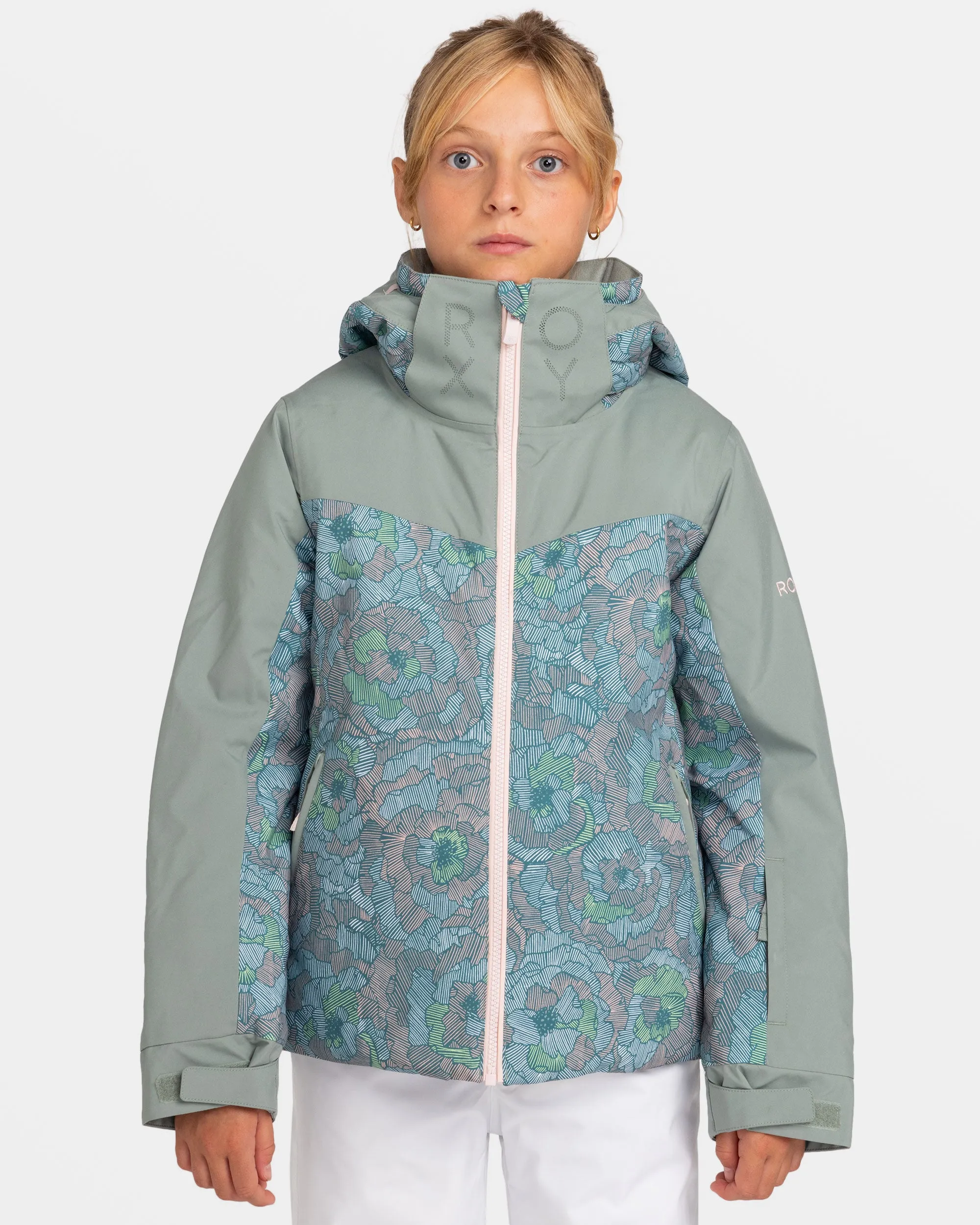 Girls 8-16 Free Jet Snow Jacket - Pink Salt Sketchbook sold by Roxy