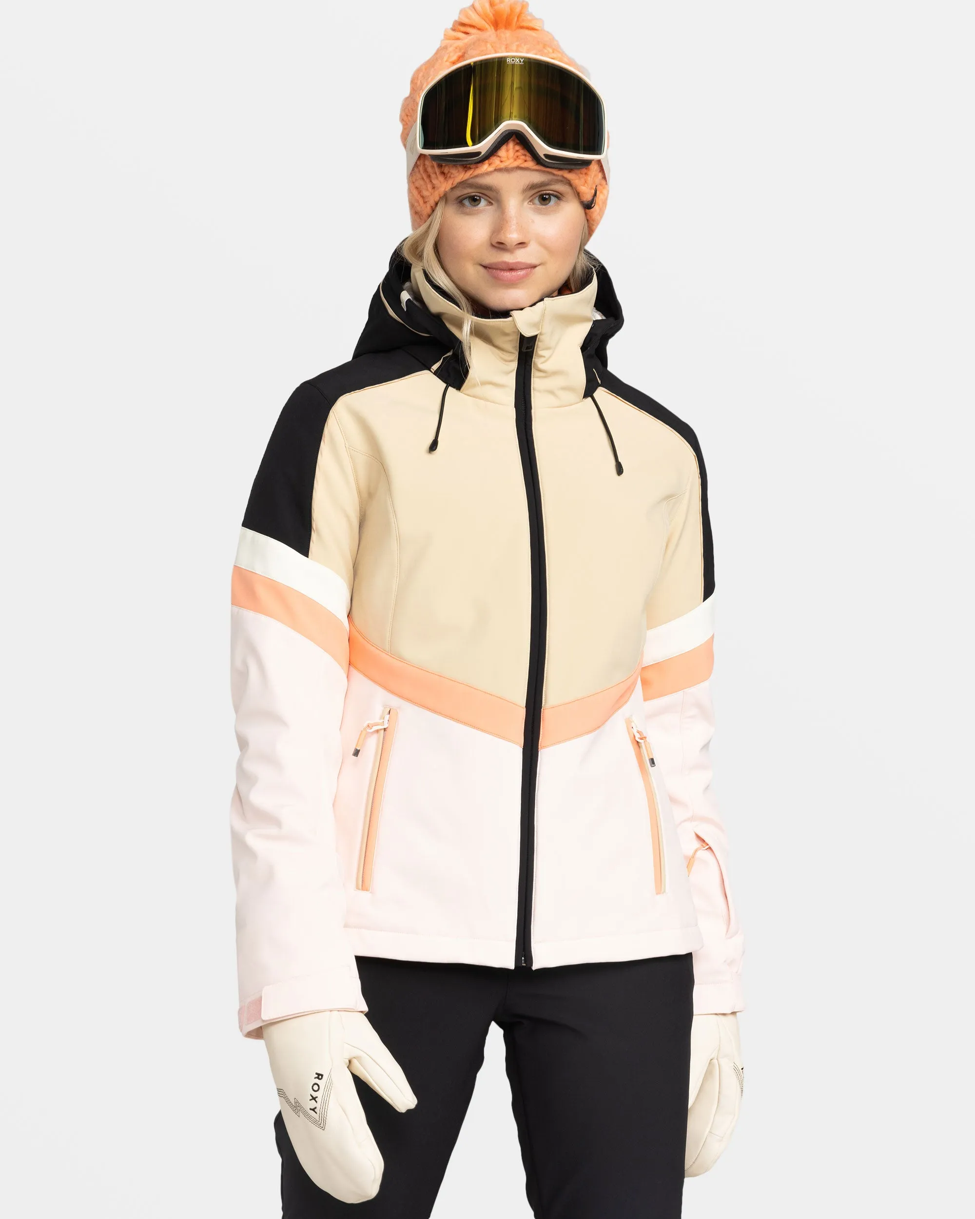 Peak Chic Snow Jacket - Pebble sold by Roxy product image thumbnail 4