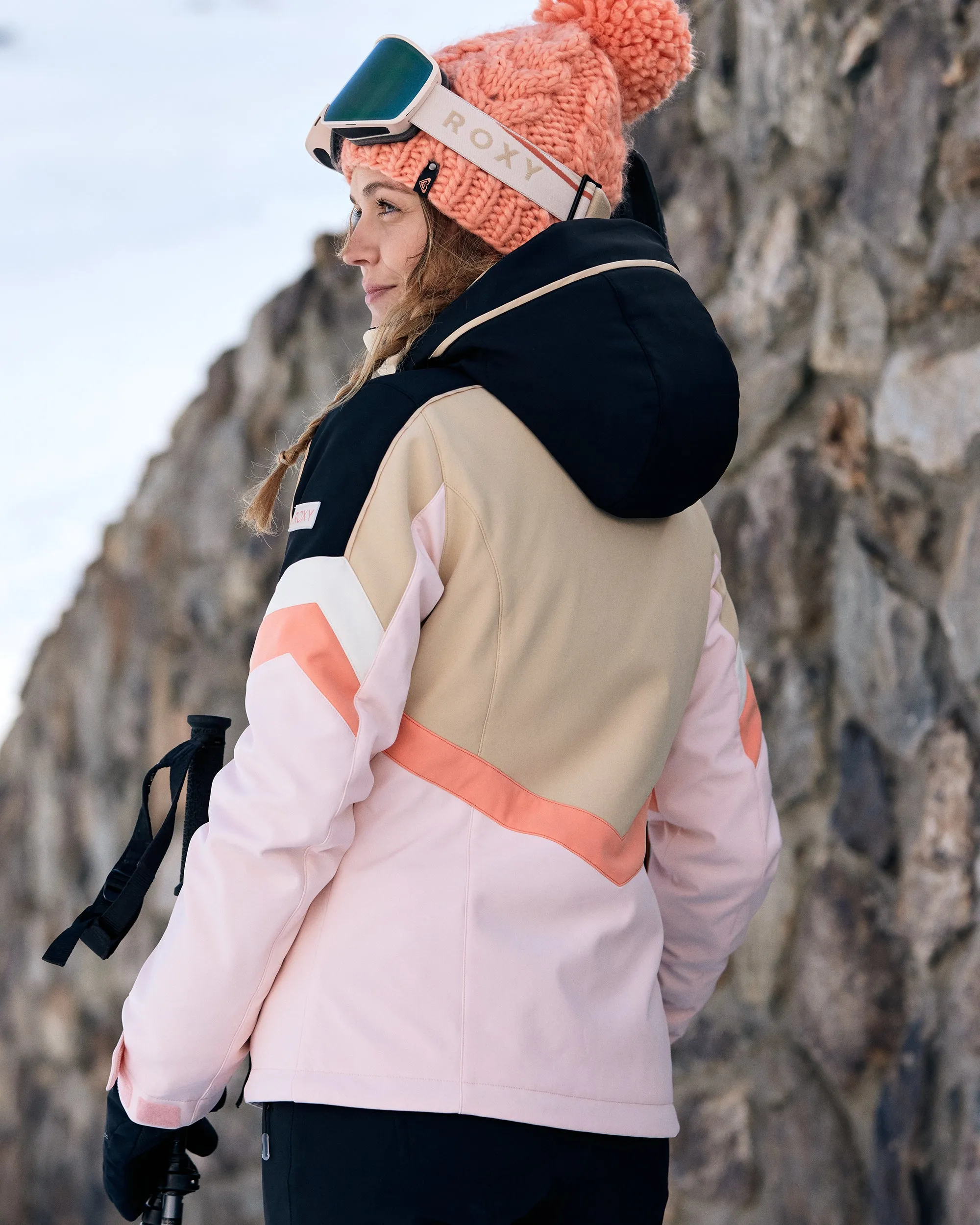 Peak Chic Snow Jacket - Pebble sold by Roxy product image thumbnail 2