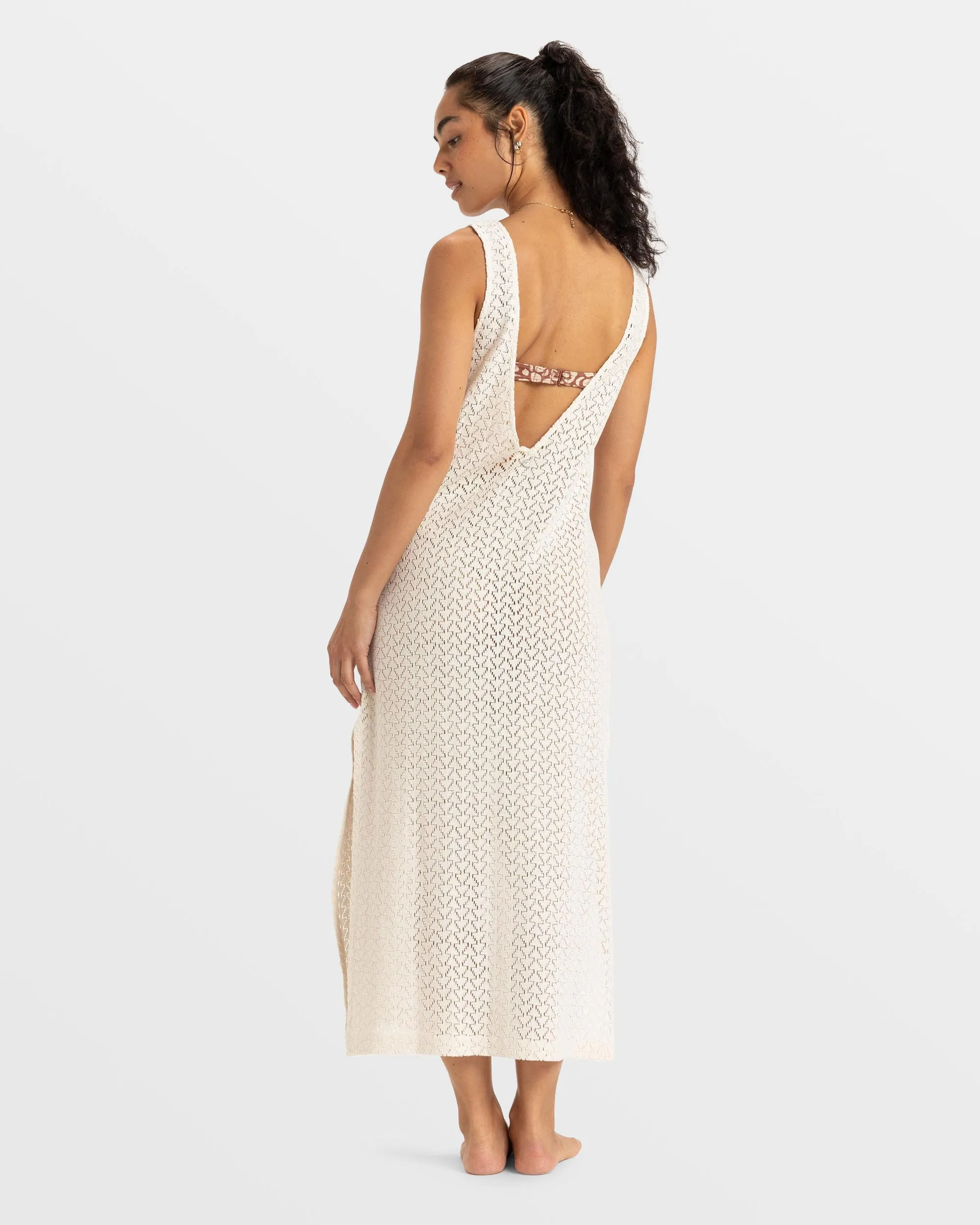 Playa Mood Crochet Long Dress - Egret sold by Roxy product image thumbnail 4