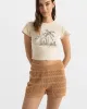 Spicy Vibes Elastic Waist Shorts - Camel sold by Roxy