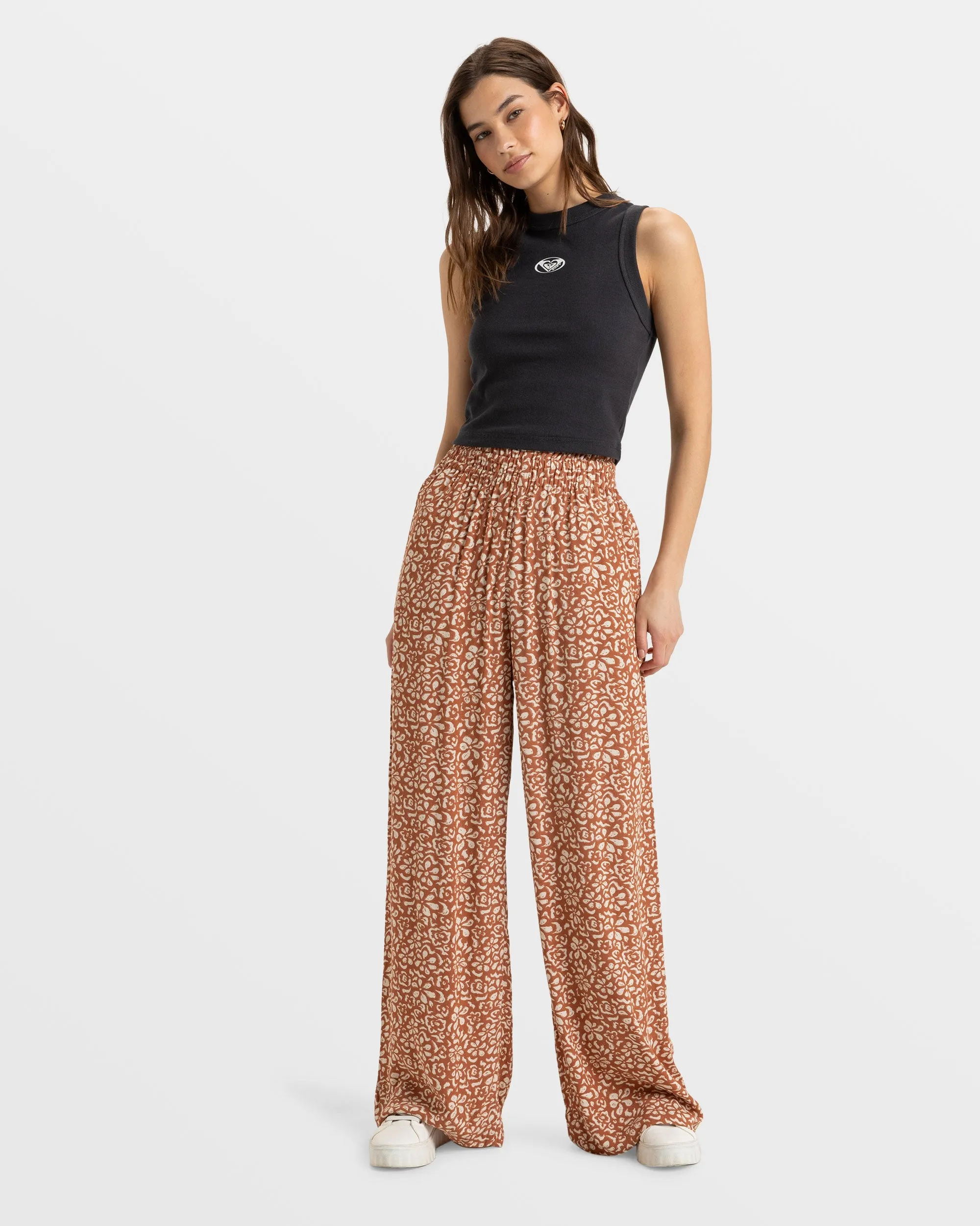 Forever And A Day Wide Leg Pants - Russet Freefallin Floral Fresh sold by Roxy product image thumbnail 4