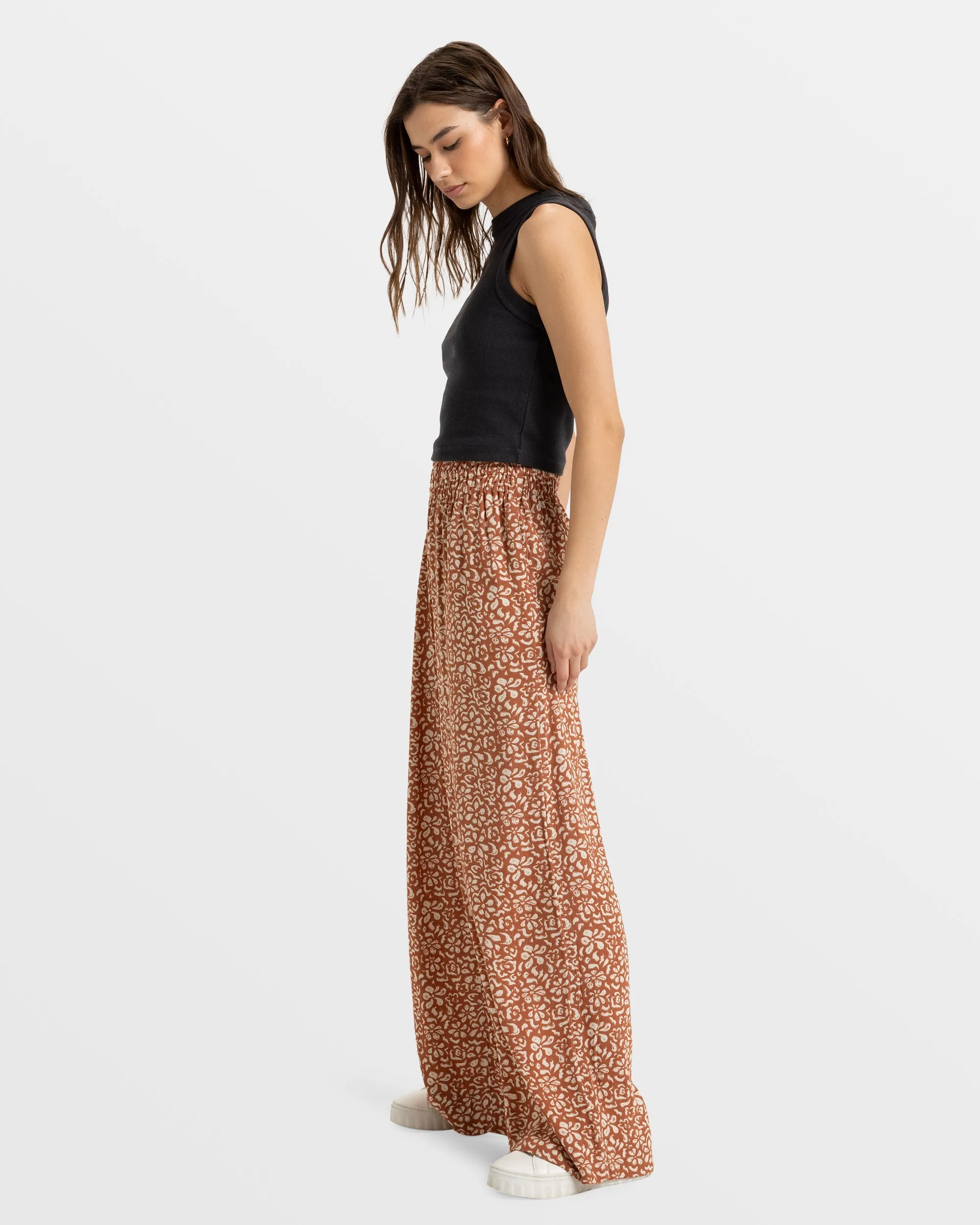 Forever And A Day Wide Leg Pants - Russet Freefallin Floral Fresh sold by Roxy product image thumbnail 3
