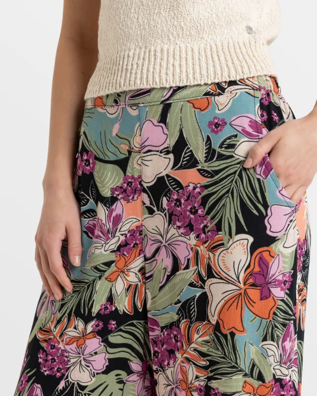 Midnight Avenue Wide Leg Pants - Phantom Moody Tropical Apparel sold by Roxy