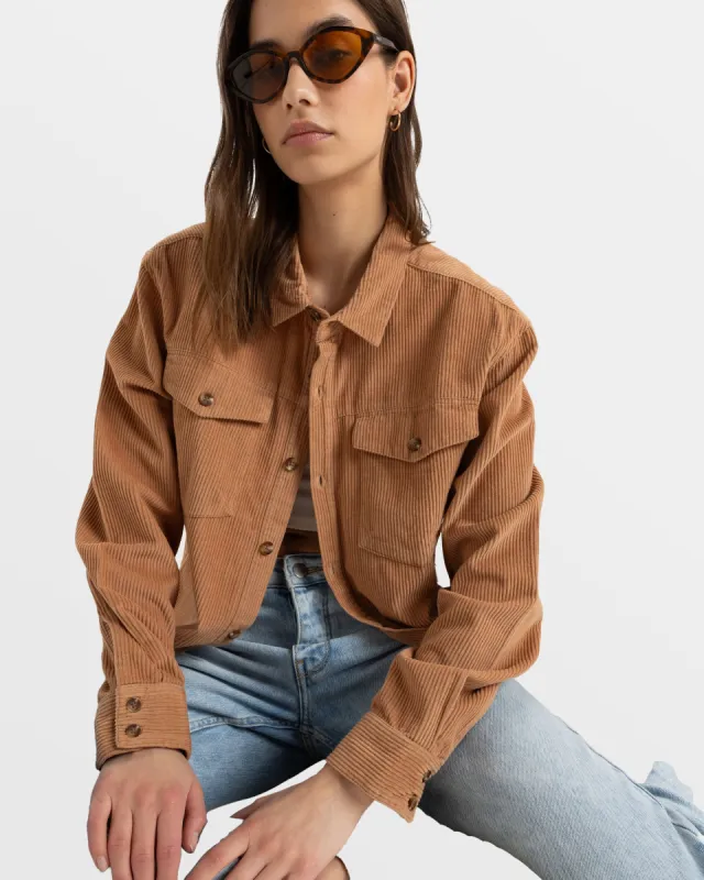 Let It Go Long Sleeve Shirt - Camel sold by Roxy