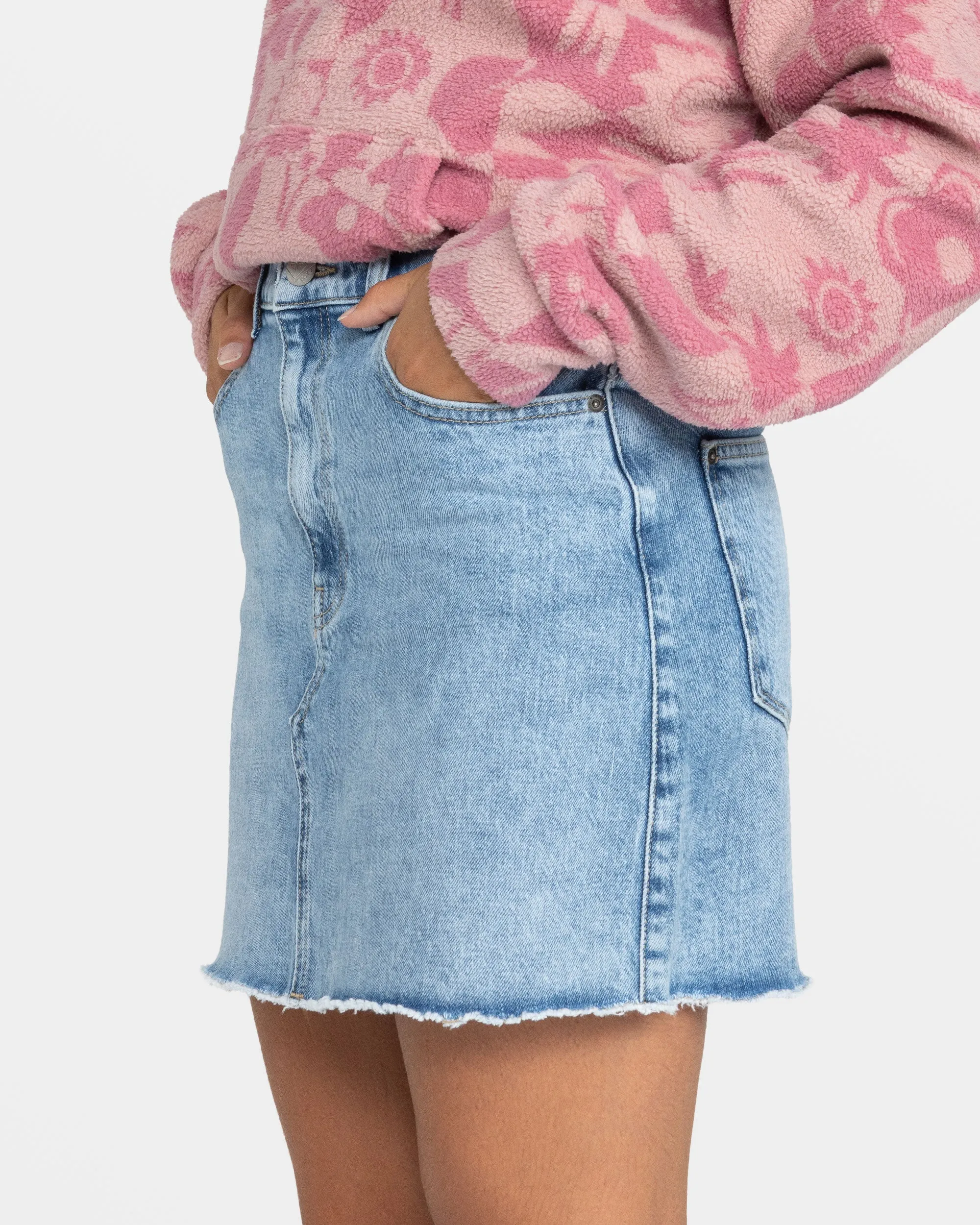 Rain Mini Denim Skirt - Beau Blue sold by Roxy product image thumbnail 4