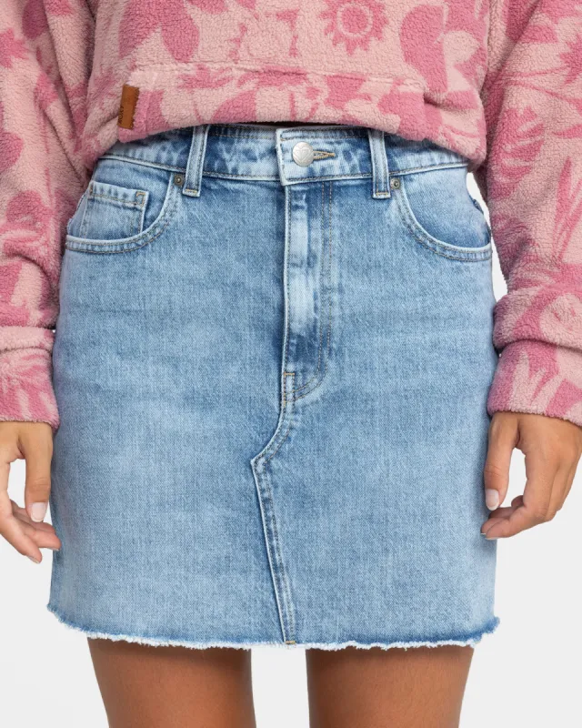 Rain Mini Denim Skirt - Beau Blue sold by Roxy