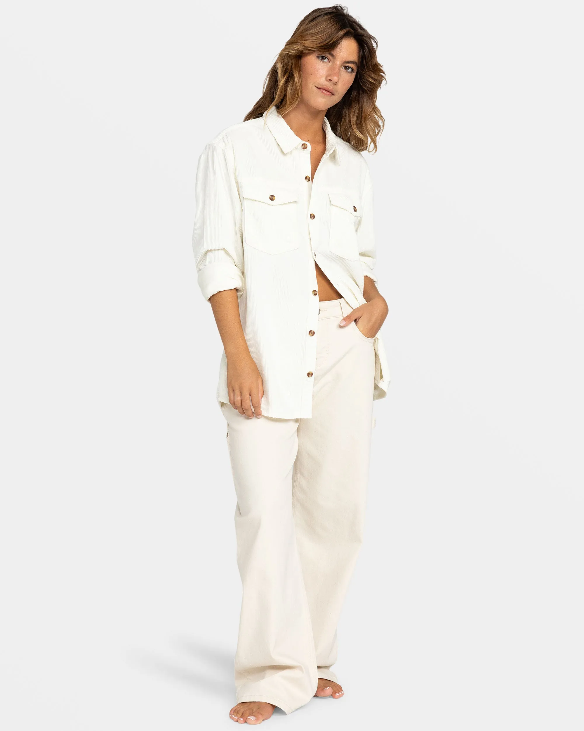 Let It Go Long Sleeve Shirt - Egret sold by Roxy product image thumbnail 3