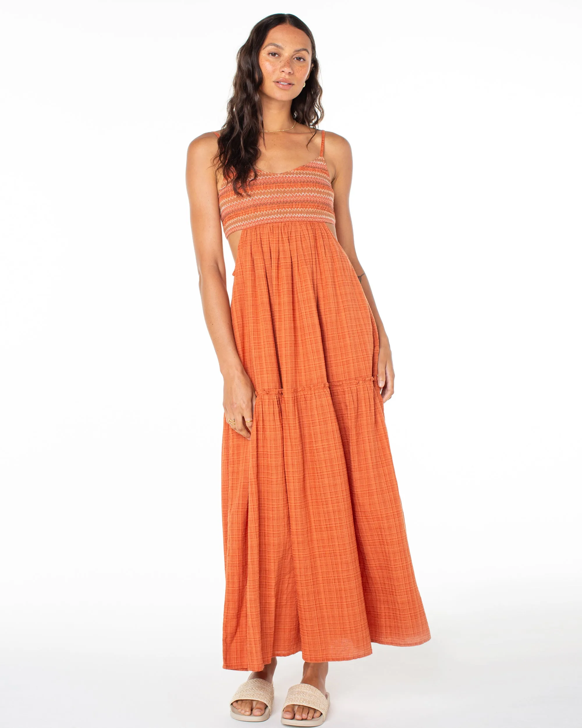 Hot Tropics Flowy Maxi Dress - Ginger Spice sold by Roxy product image thumbnail 3