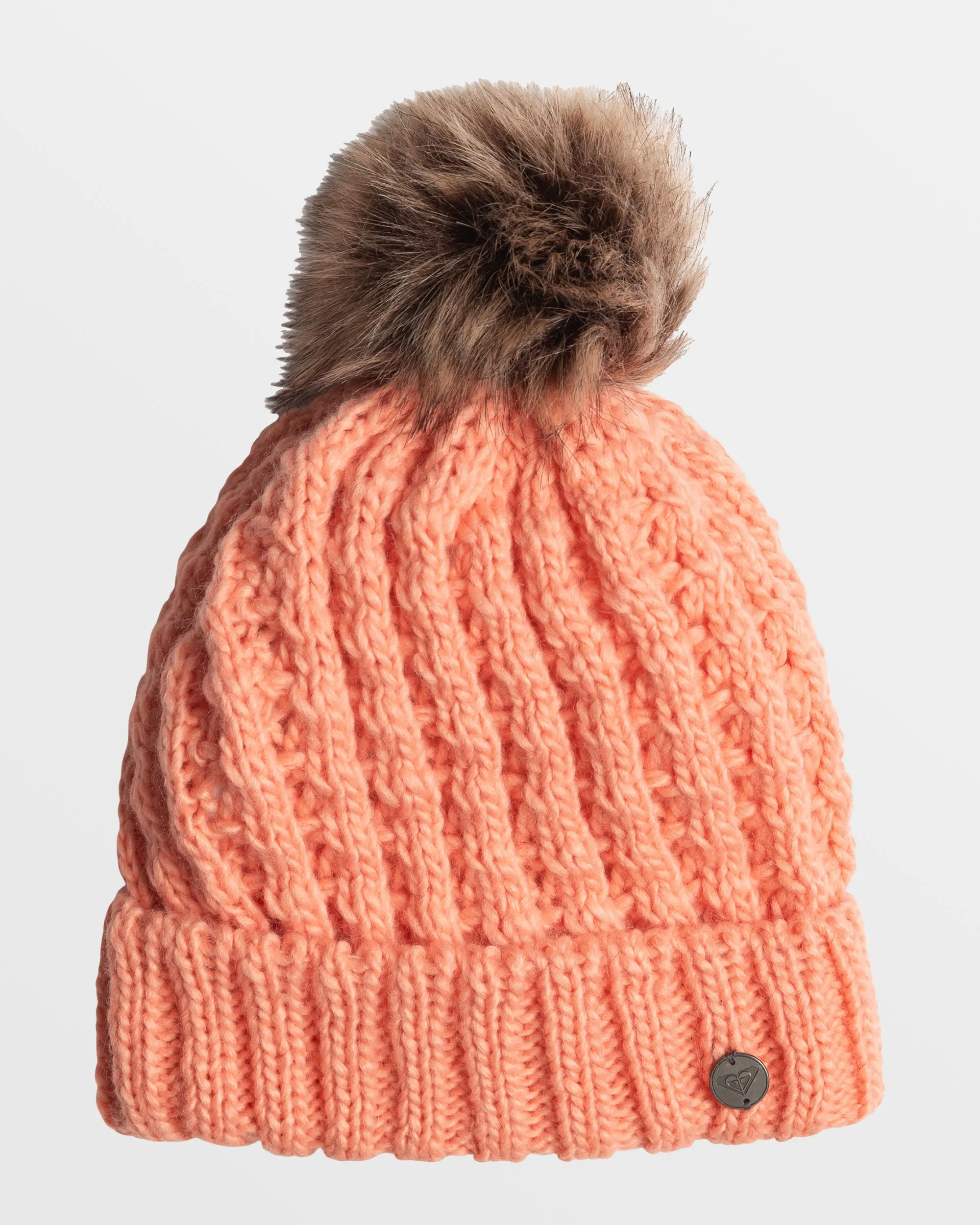 Girls Blizzard Cuff Beanie - Peach Pink sold by Roxy
