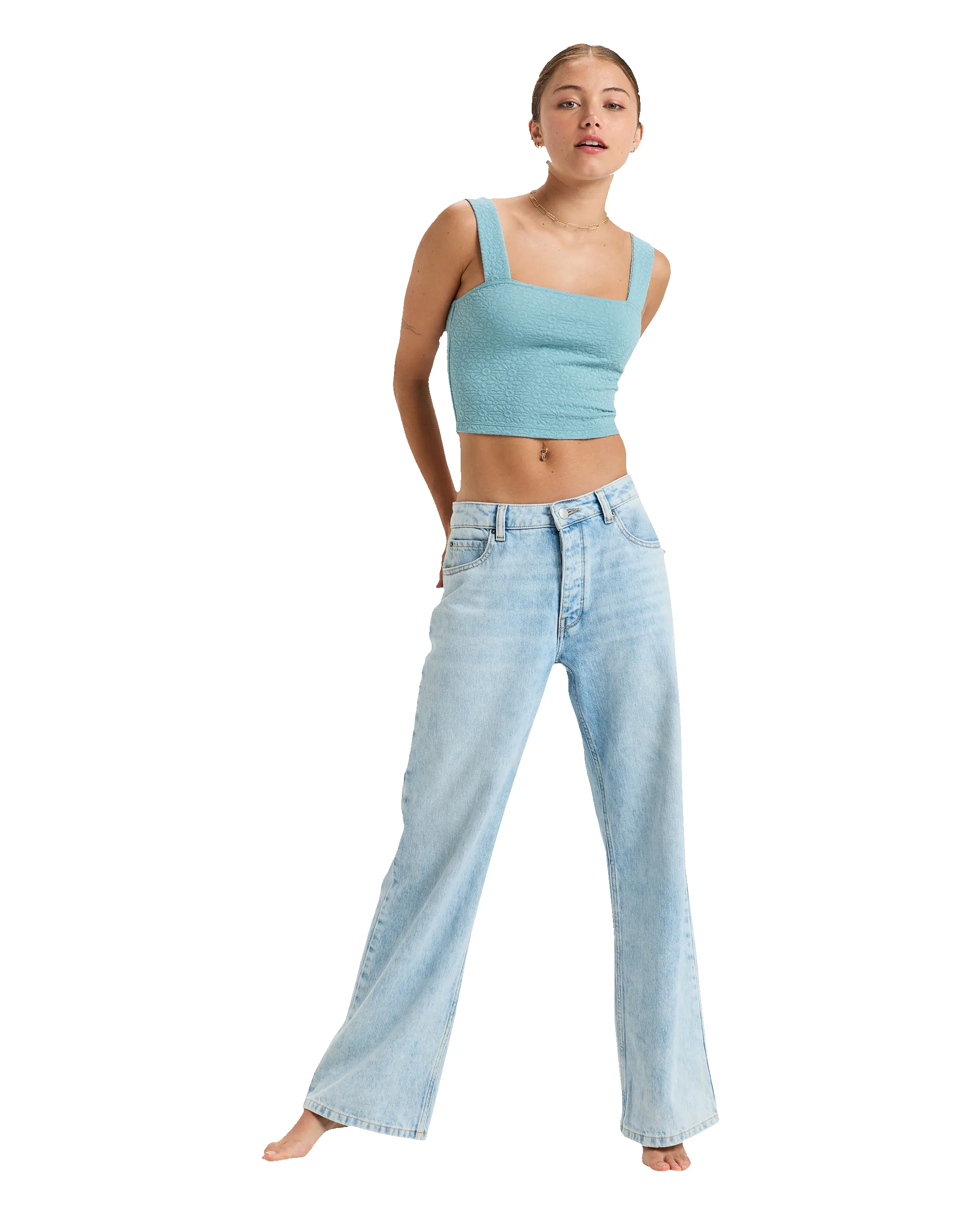 Hibiscus Roja Fitted Tank Top - Mineral Blue sold by Roxy product image thumbnail 3