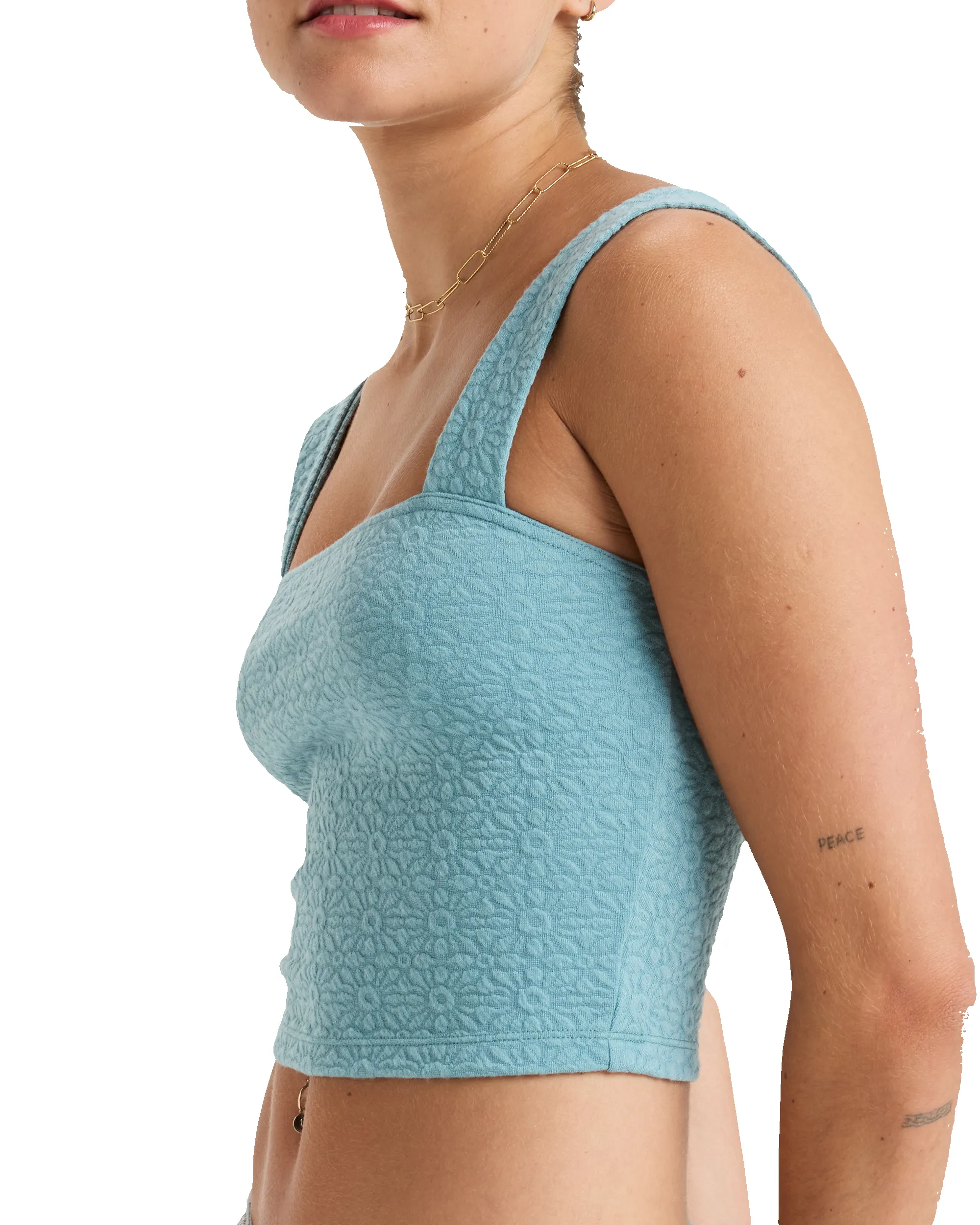 Hibiscus Roja Fitted Tank Top - Mineral Blue sold by Roxy product image thumbnail 4