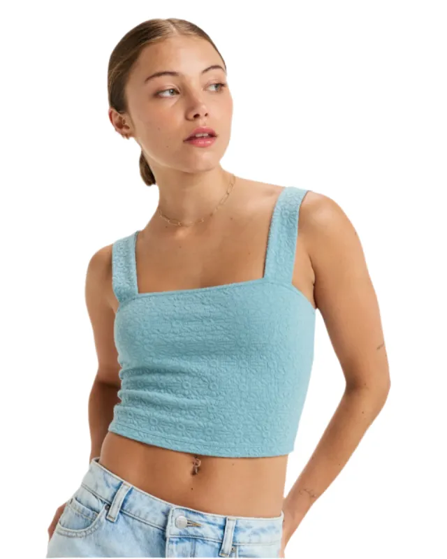 Hibiscus Roja Fitted Tank Top - Mineral Blue sold by Roxy