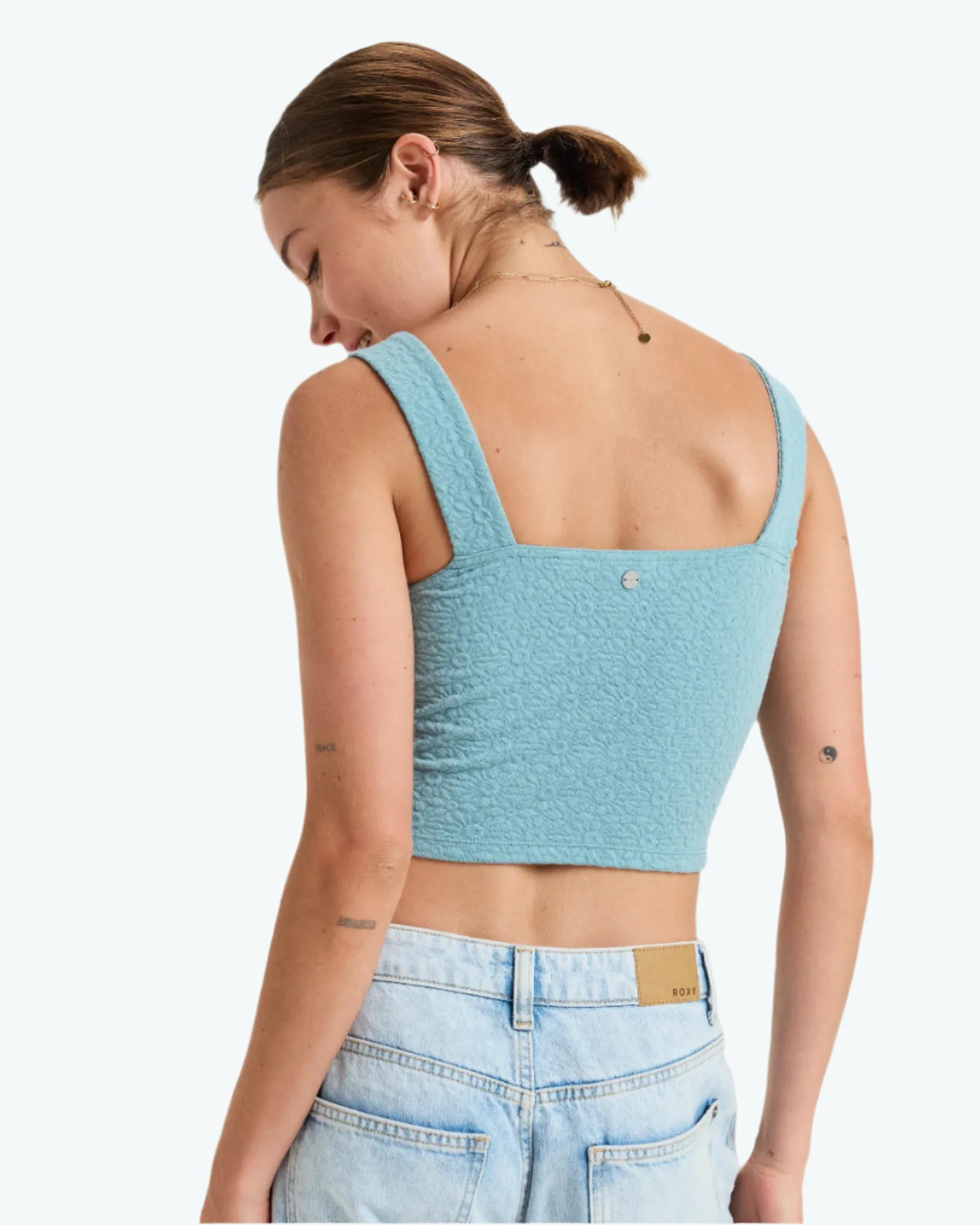 Hibiscus Roja Fitted Tank Top - Mineral Blue sold by Roxy product image thumbnail 2