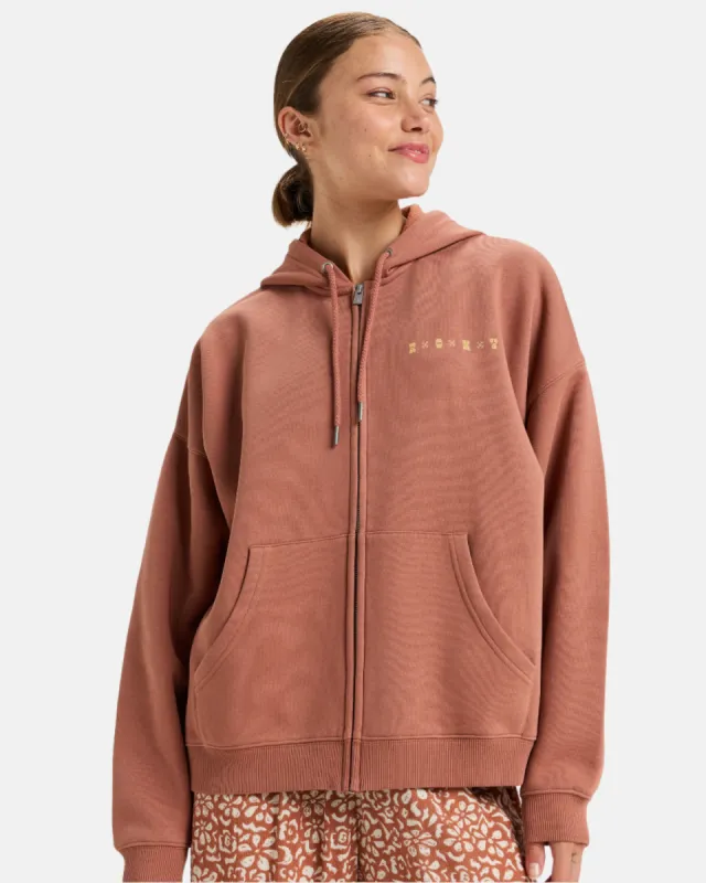 Lineup Oversized Zip Hoodie - Russet sold by Roxy