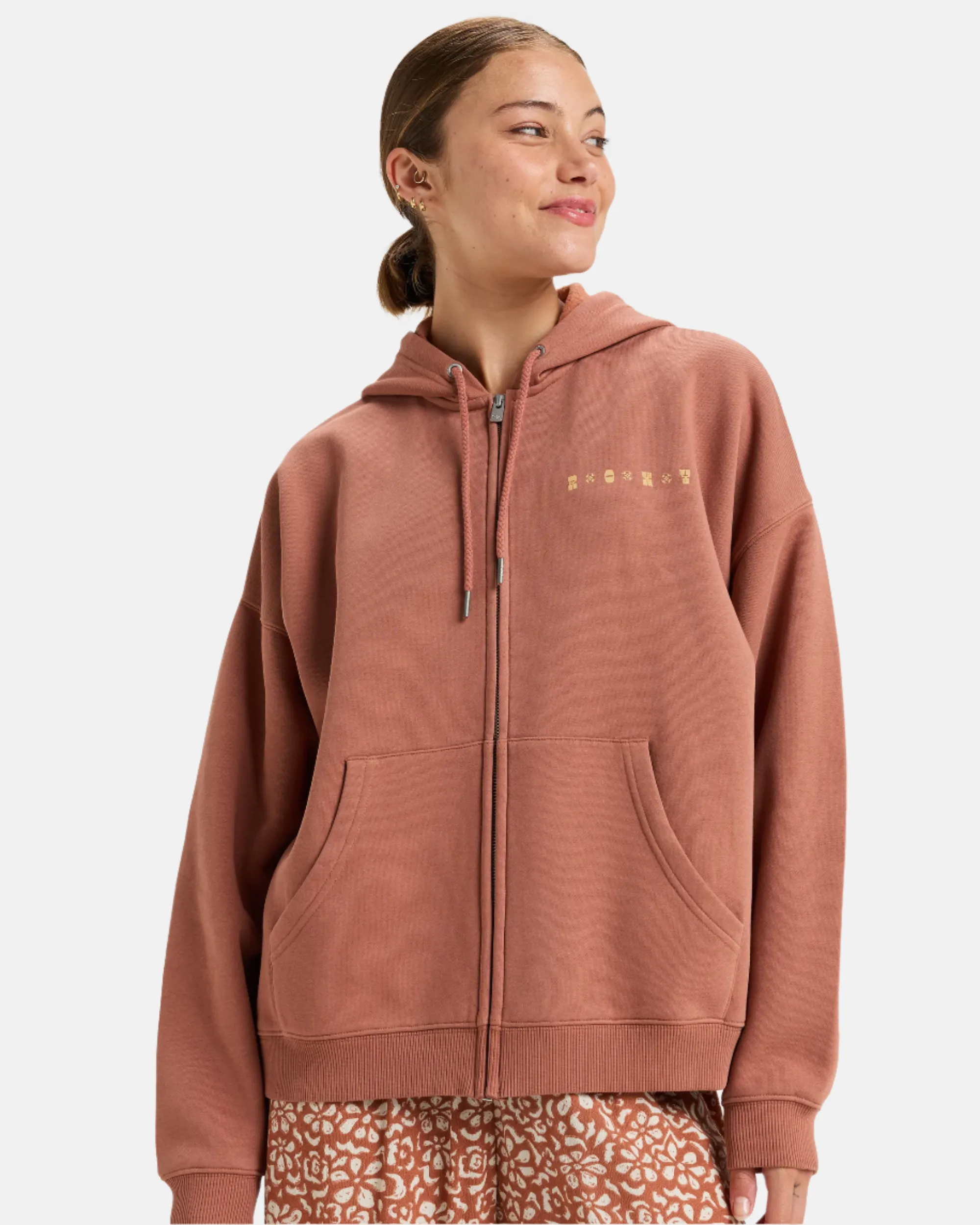 Lineup Oversized Zip Hoodie - Russet sold by Roxy