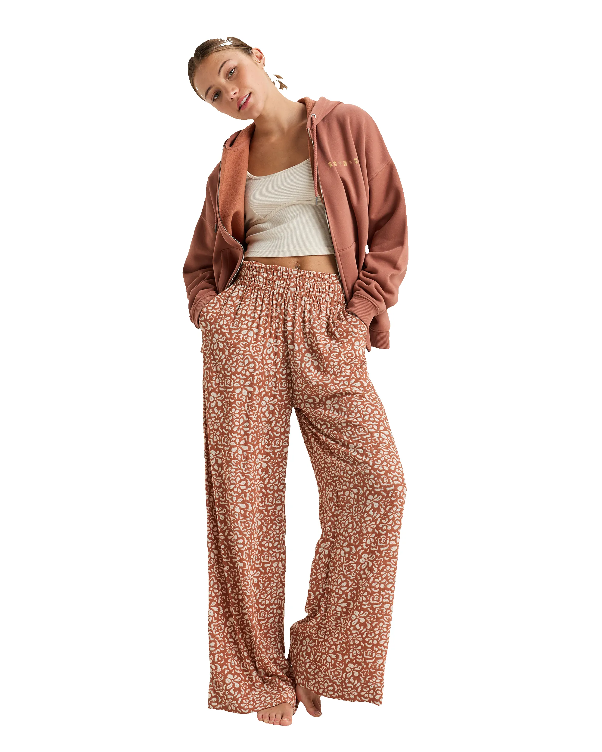 Lineup Oversized Zip Hoodie - Russet sold by Roxy product image thumbnail 3