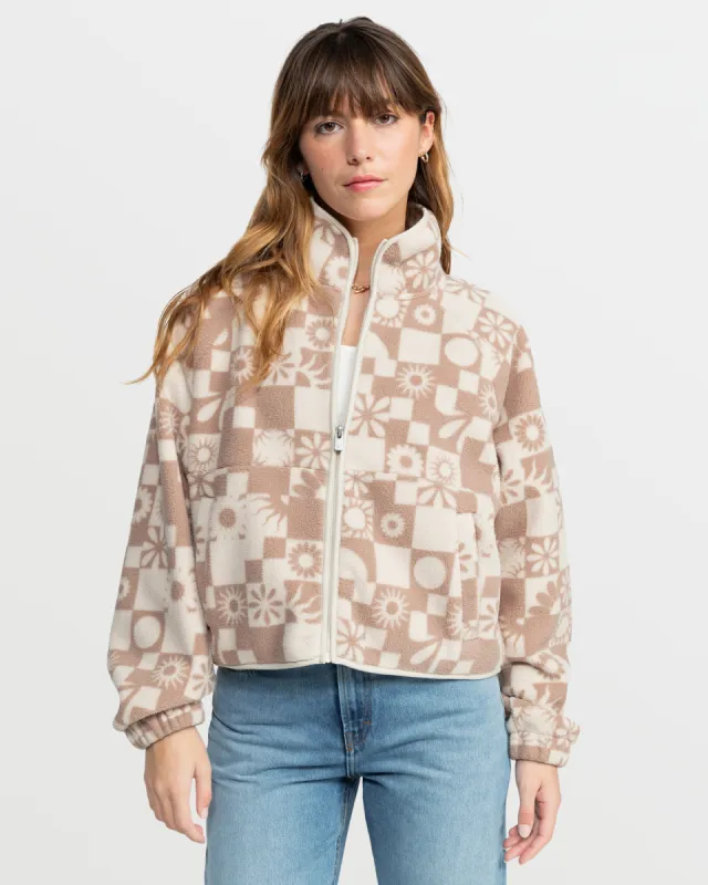 Blurry Cloud Fleece Jacket - Parchment sold by Roxy