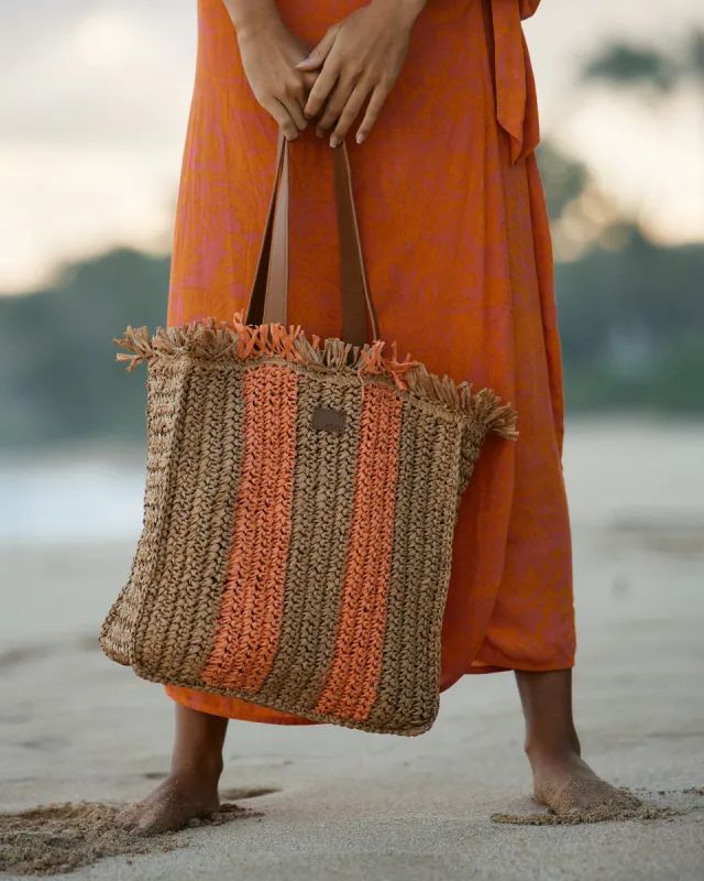 Wide Eyed Palms Woven Beach Bag - Natural sold by Roxy