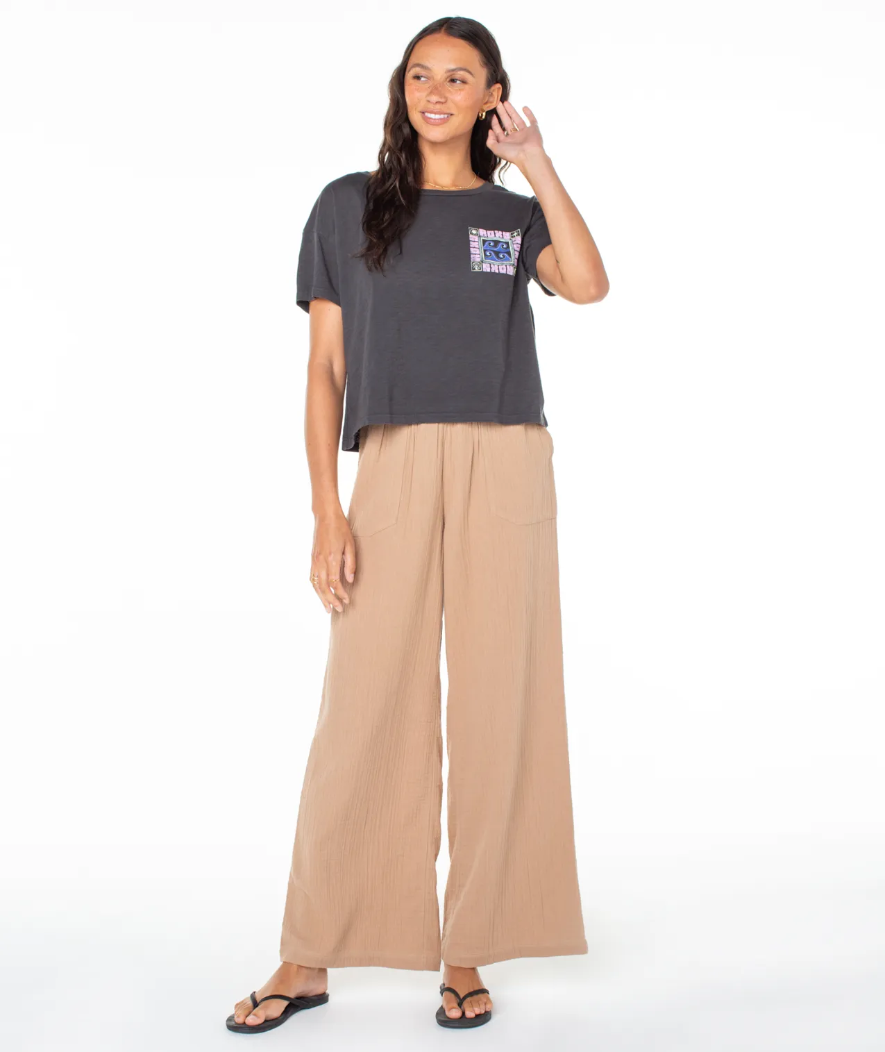 Wave Block T-Shirt - Phantom sold by Roxy product image thumbnail 5