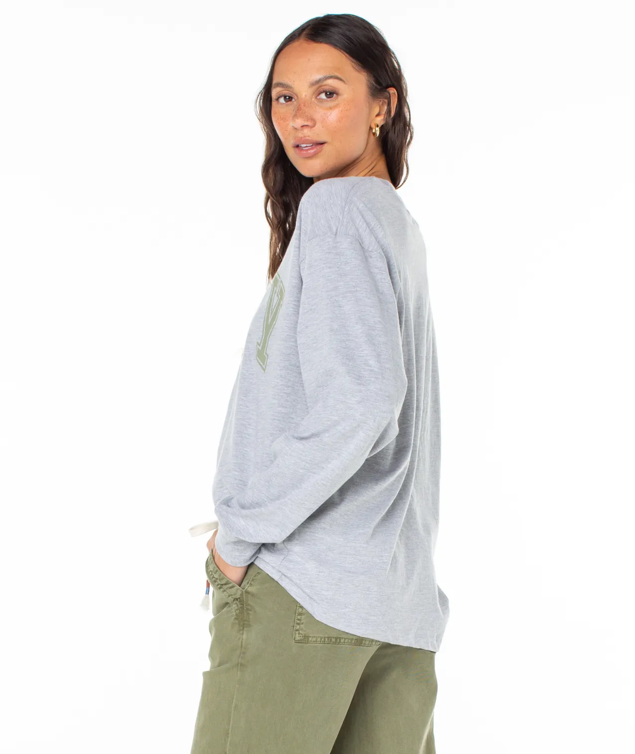 Collegiate Arch Long Sleeve T-Shirt - Heritage Heather sold by Roxy product image thumbnail 3