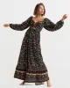 Holidaze Tie Front Maxi Dress - Anthracite Kerala Border sold by Roxy
