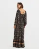 Holidaze Tie Front Maxi Dress - Anthracite Kerala Border sold by Roxy