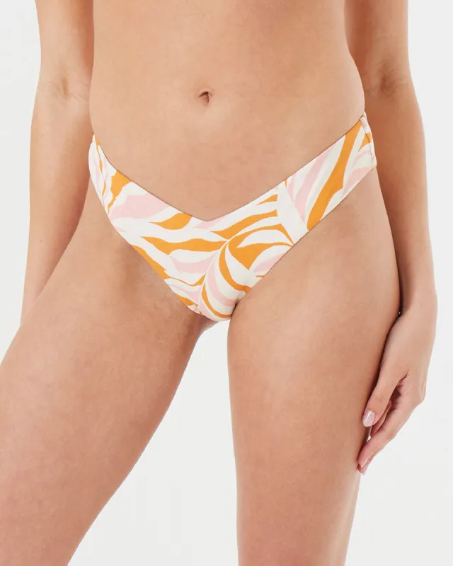 V-Front High Leg Cheeky Bikini Bottom - Pink Combo sold by Roxy